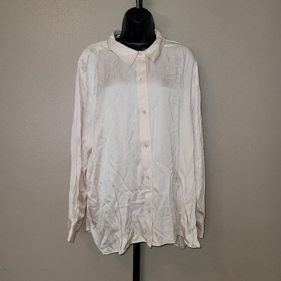 A518990** Encore by Idina Menzel Matte Satin Shirt pants - Picture 1 of 3